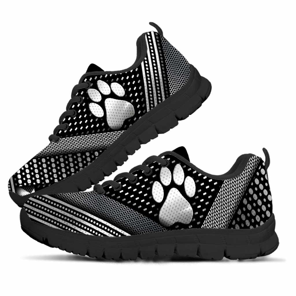 Abstract Silver Dog Sneakers 0622