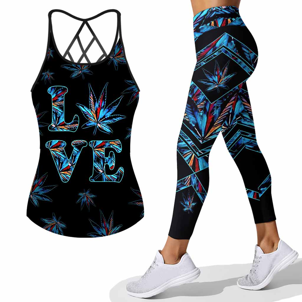 Love Weed - Cross Tank Top and Leggings