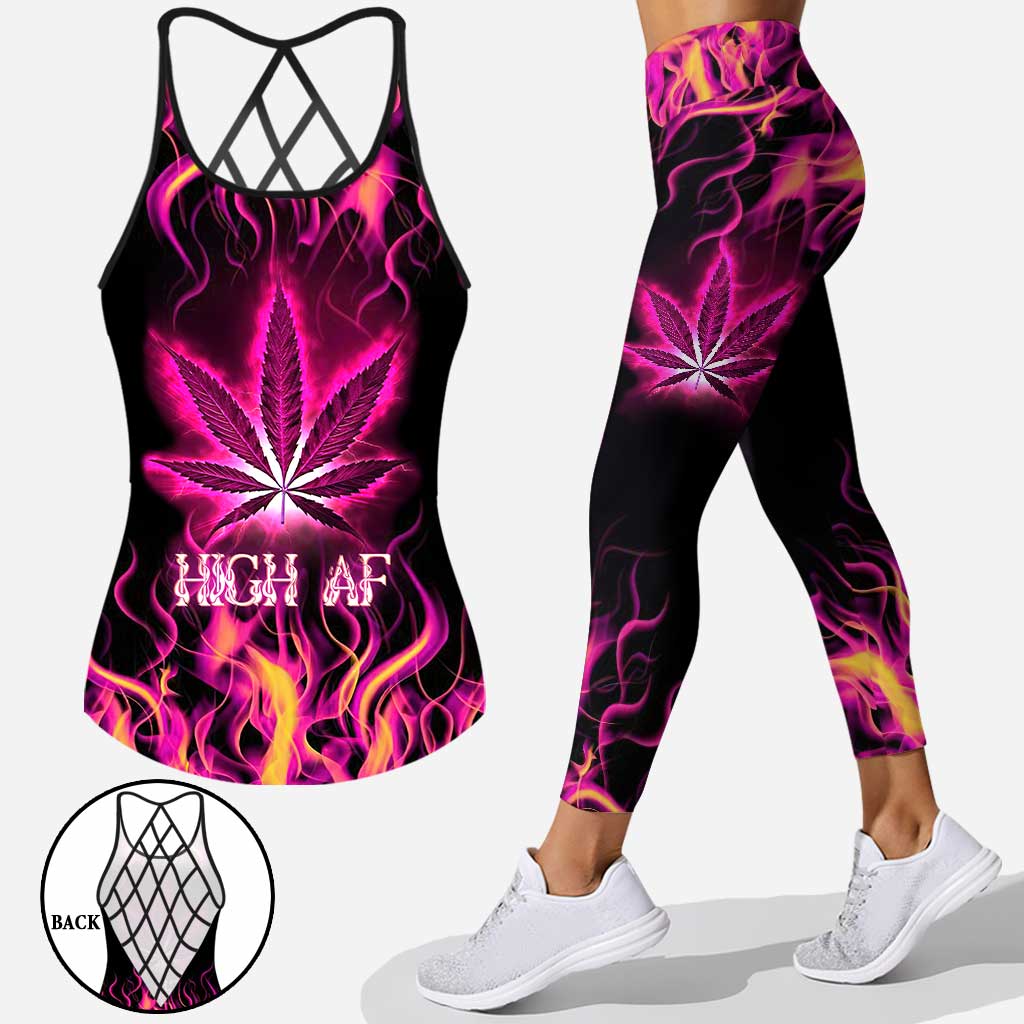 High AF - Weed Cross Tank Top and Leggings