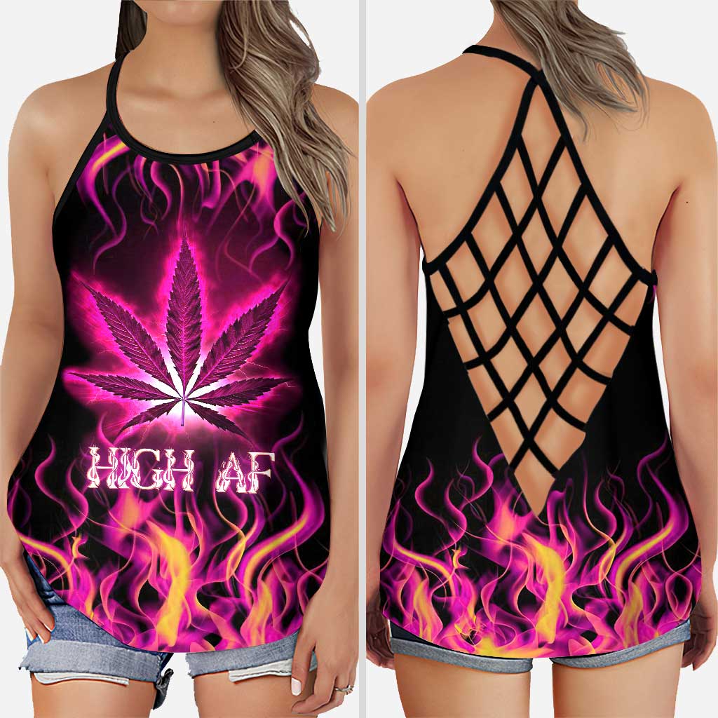 High AF - Weed Cross Tank Top and Leggings