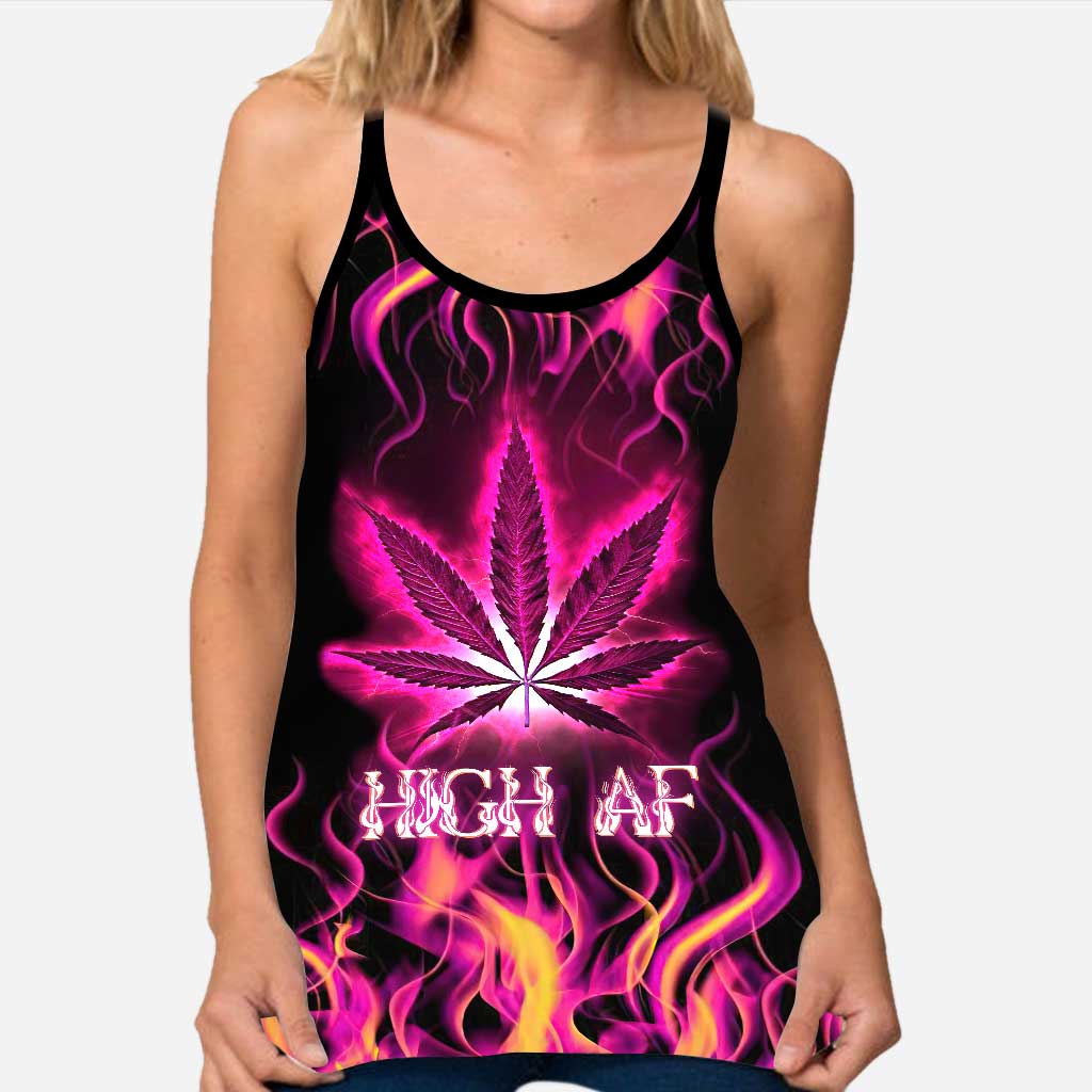 High AF - Weed Cross Tank Top and Leggings