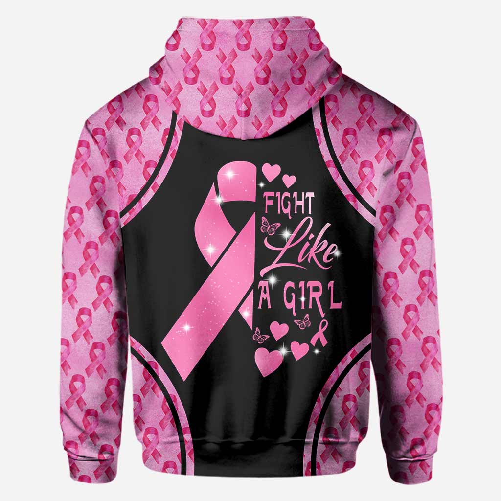 Fight Like A Girl - Breast Cancer Awareness All Over T-shirt and Hoodie 0822