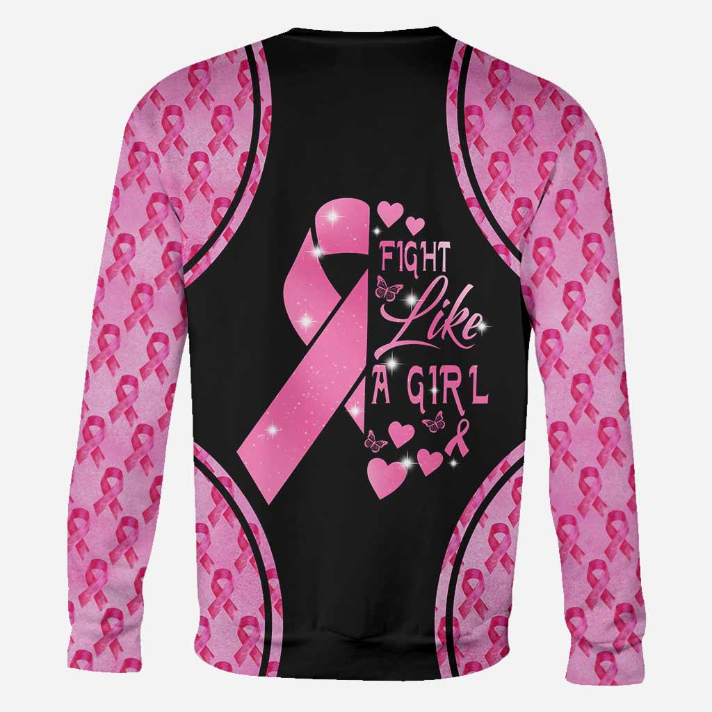 Fight Like A Girl - Breast Cancer Awareness All Over T-shirt and Hoodie 0822