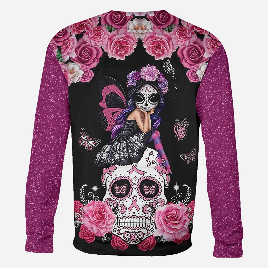 Sugar Skull Pink Ribbon - Breast Cancer Awareness All Over T-shirt and Hoodie 0822