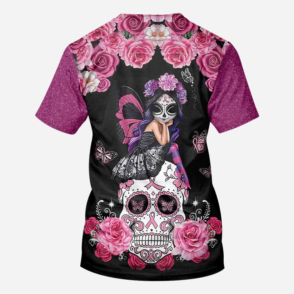 Sugar Skull Pink Ribbon - Breast Cancer Awareness All Over T-shirt and Hoodie 0822