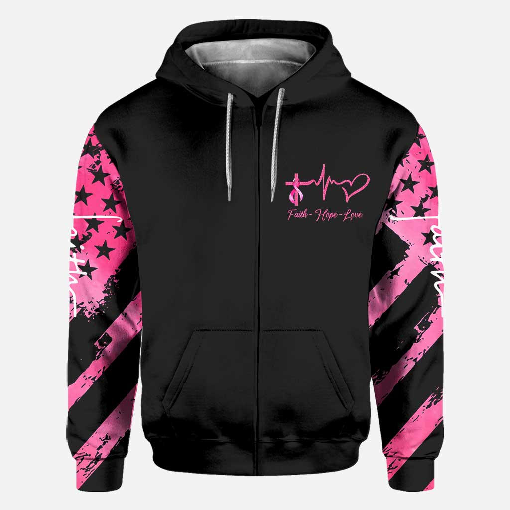 Faith Breast Cancer Cross Wings - Breast Cancer Awareness All Over T-shirt and Hoodie 0822