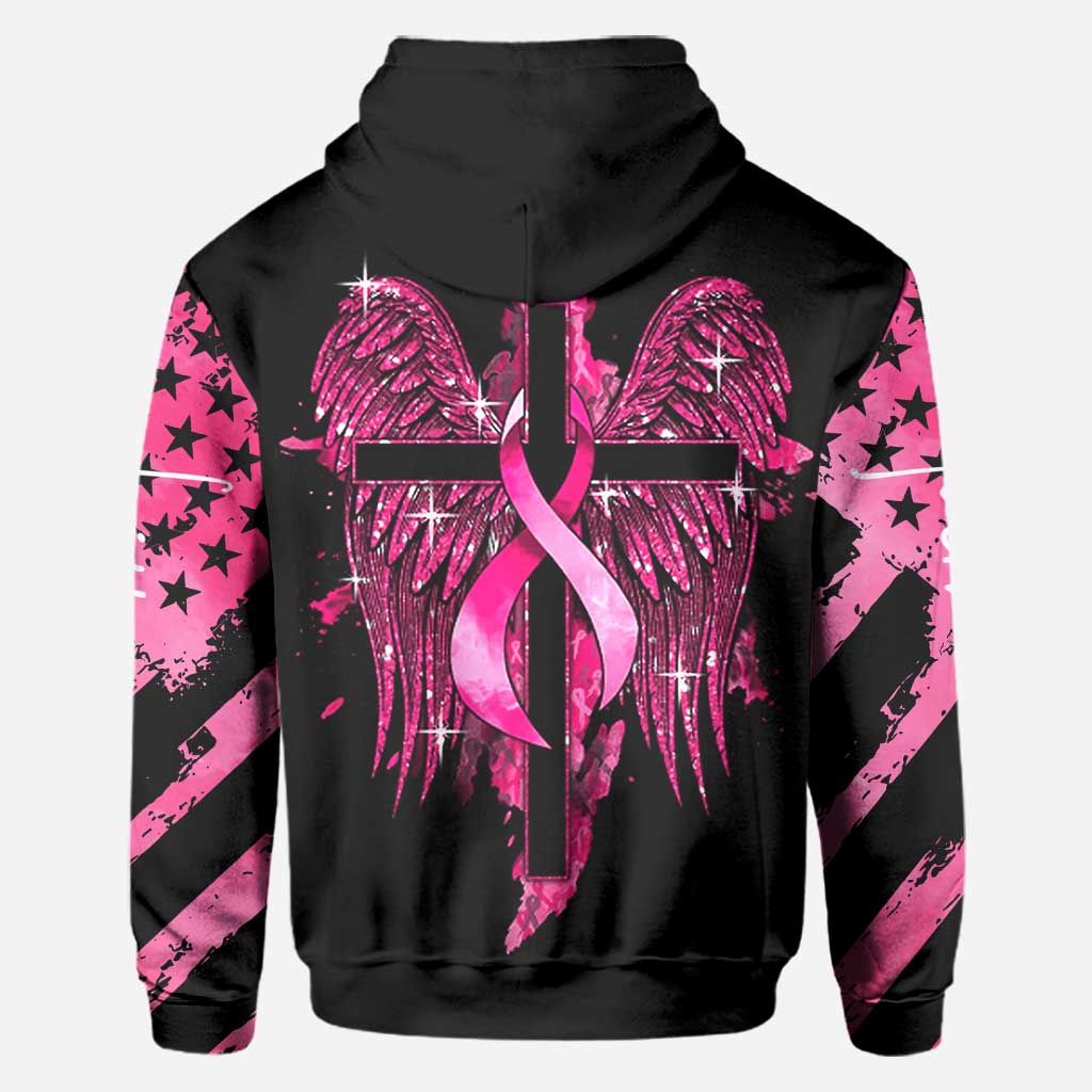 Faith Breast Cancer Cross Wings - Breast Cancer Awareness All Over T-shirt and Hoodie 0822