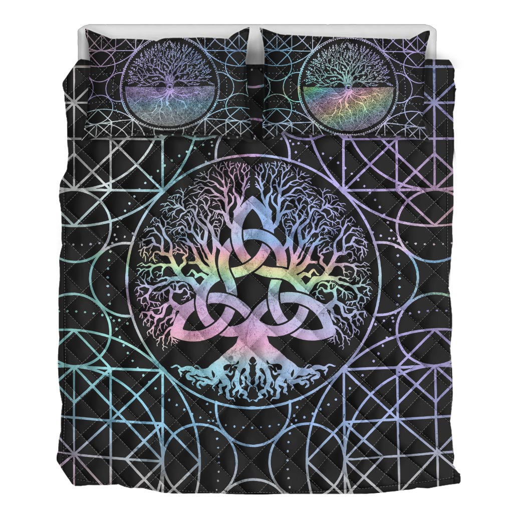 Triquetra Tree Of Life - Witch Quilt Set 0822