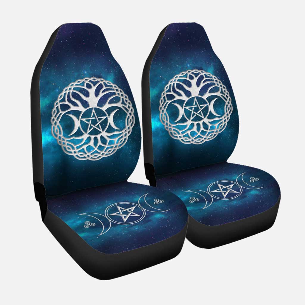 Celtic Wicca Wicca Tripple Moon Tree Of Life And Pentacle- Witch Seat Covers 0822