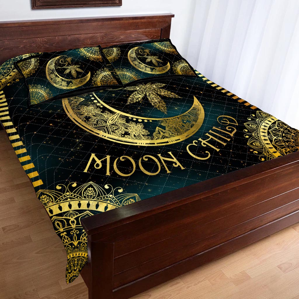 Stay High Moon Child - Weed Quilt Set 0822