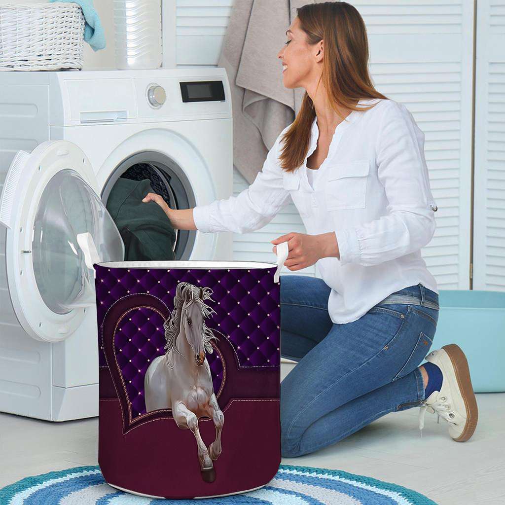 Horse Purple Heart - Horse Riding Lover - Horse Owner Storage Basket 0921
