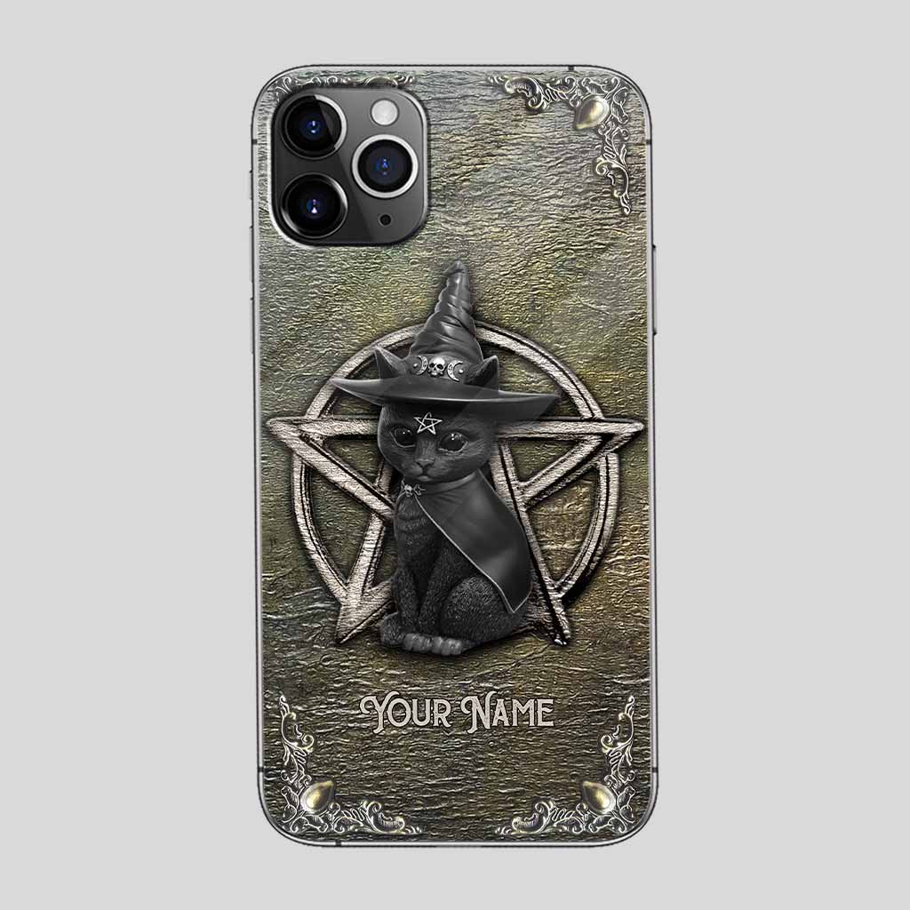 Mystical Witch - Personalized Halloween Black Cat Phone Case With 3D Pattern Print