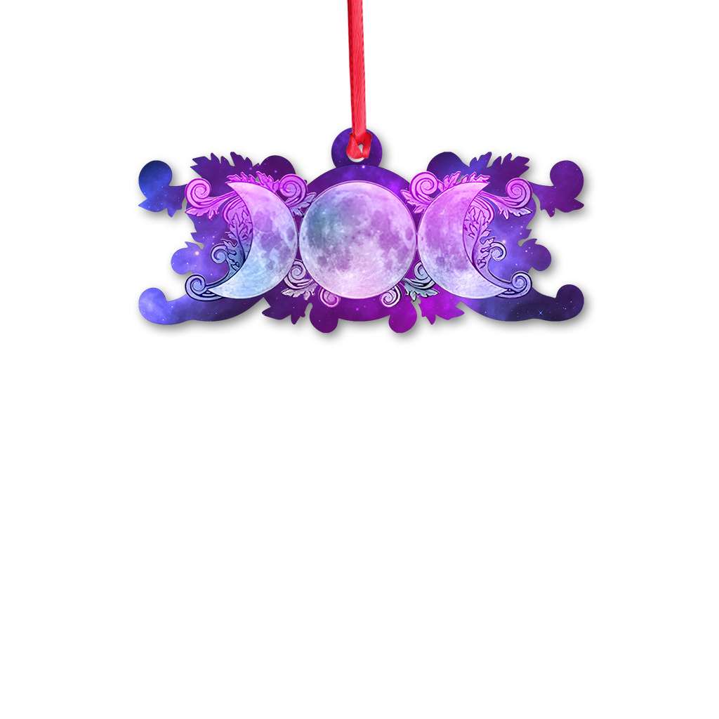 Galaxy Floral Triple Moon Wicca - Witch Ornament (Printed On Both Sides) 1022