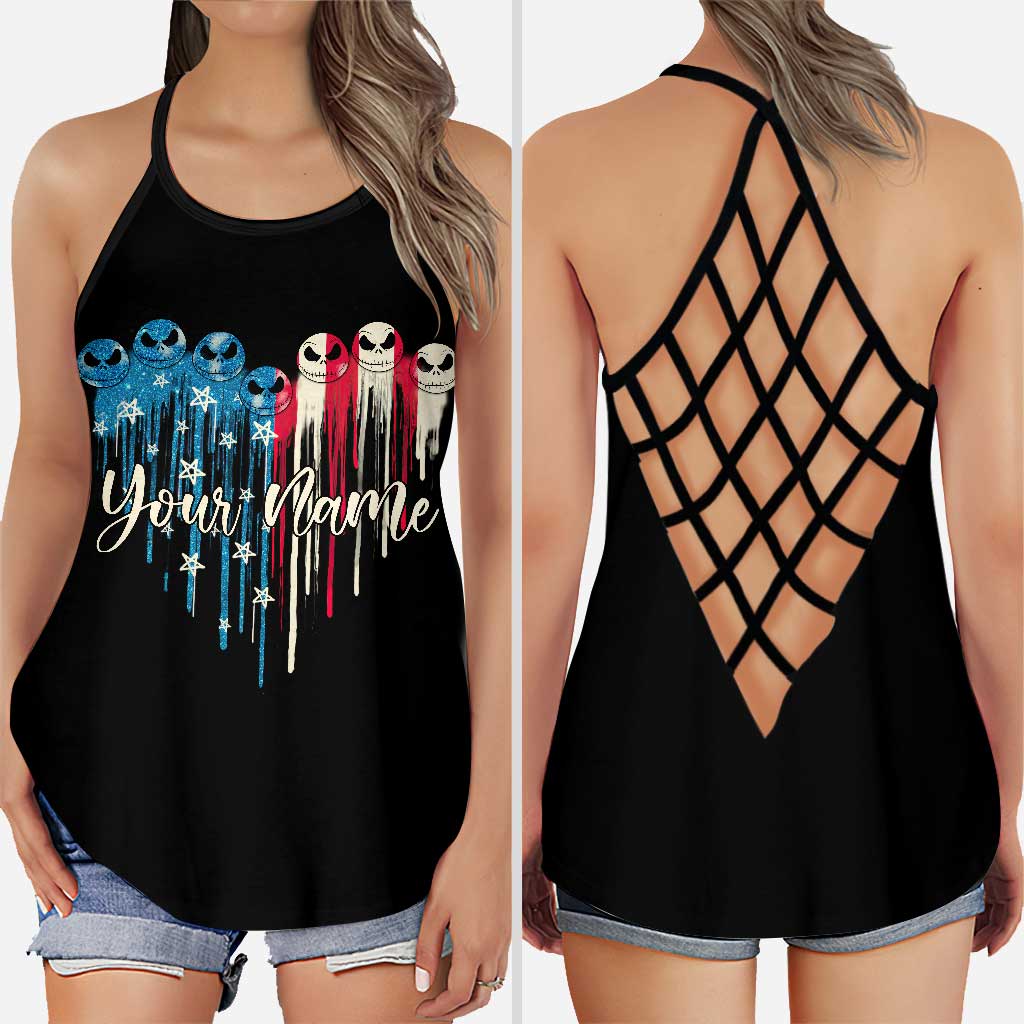 Nightmares - Personalized Independence Day Cross Tank Top and Leggings