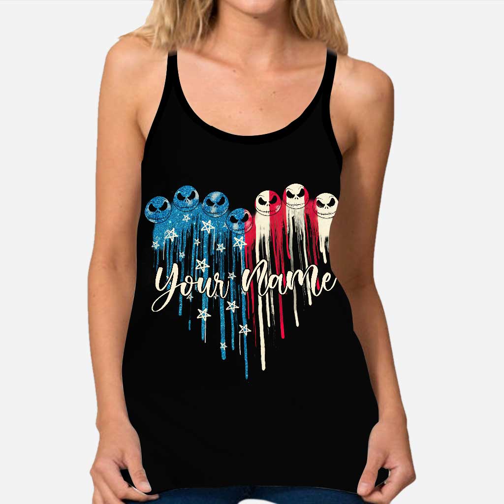 Nightmares - Personalized Independence Day Cross Tank Top and Leggings