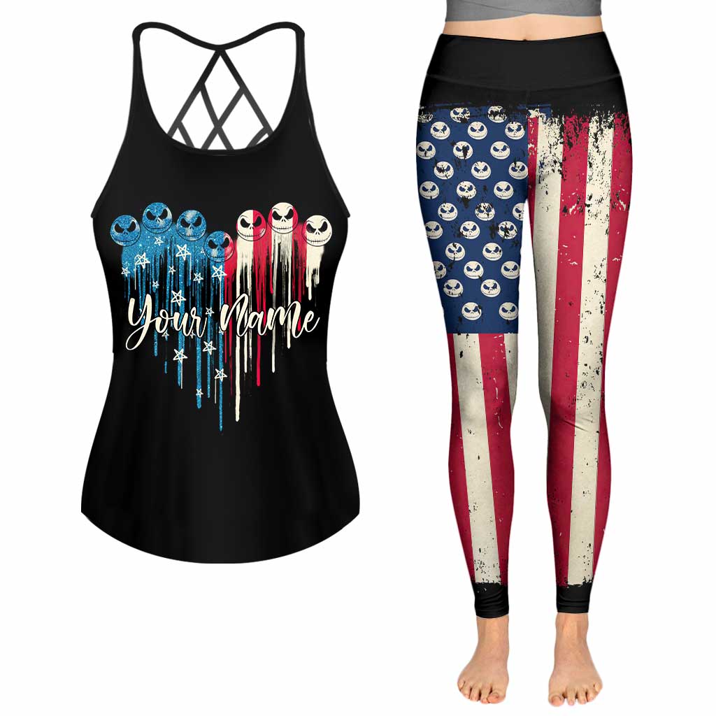 Nightmares - Personalized Independence Day Cross Tank Top and Leggings