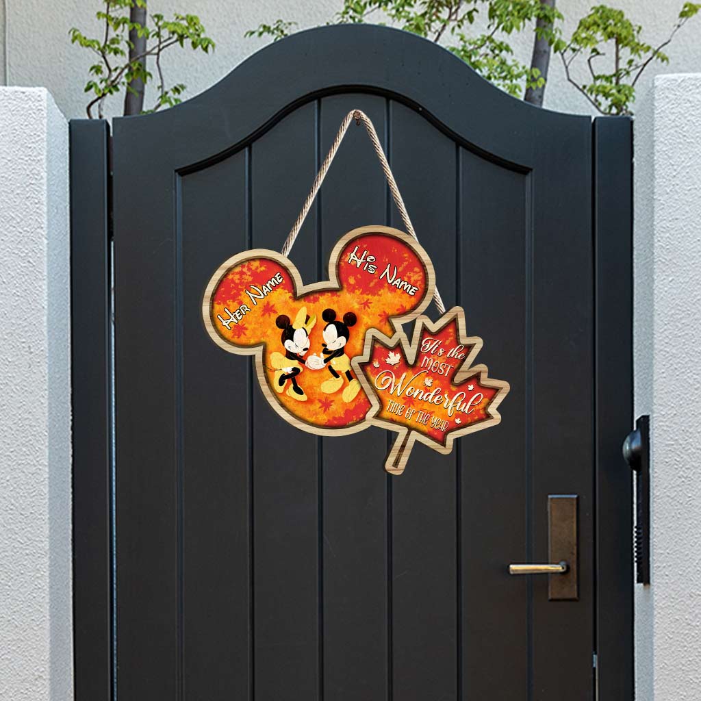It's The Most Wonderful Time - Personalized Mouse Wood Sign