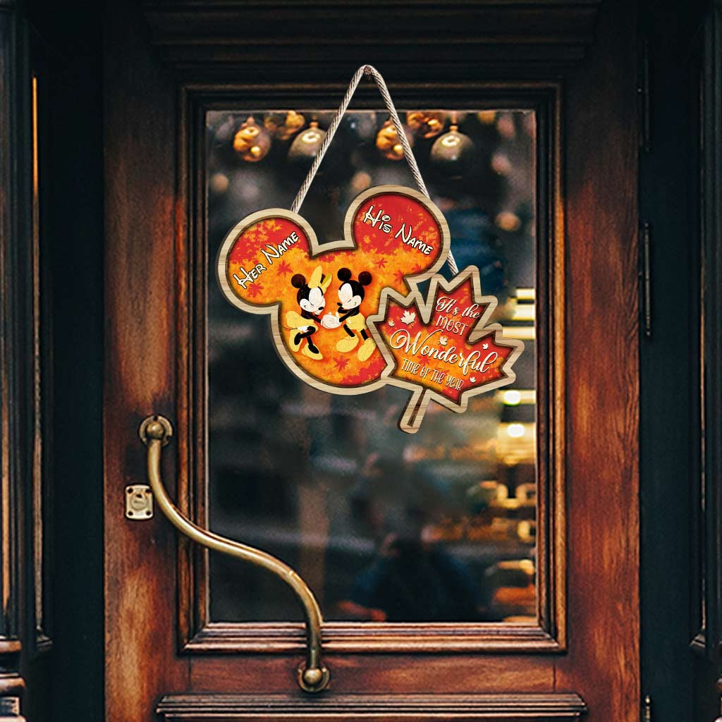 It's The Most Wonderful Time - Personalized Mouse Wood Sign