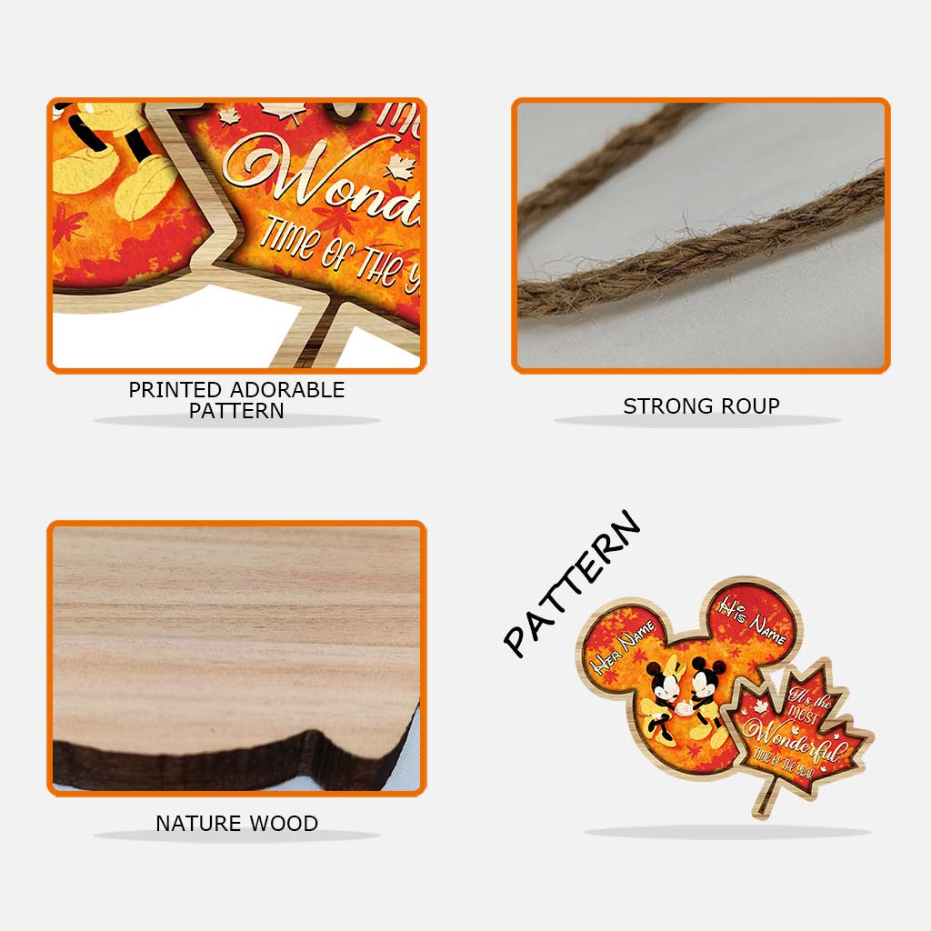 It's The Most Wonderful Time - Personalized Mouse Wood Sign