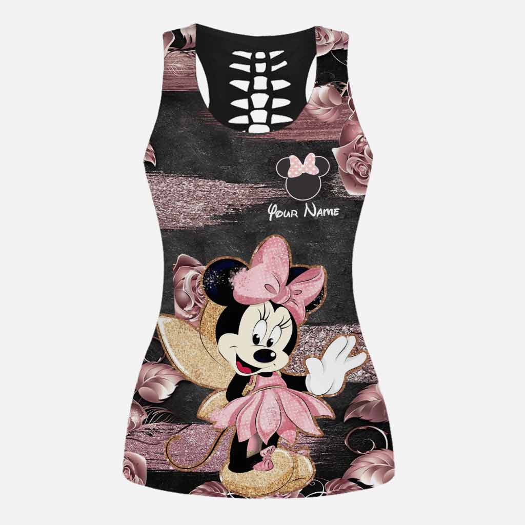 Little Pink Mouse Ears - Personalized Hollow Tank Top and Leggings