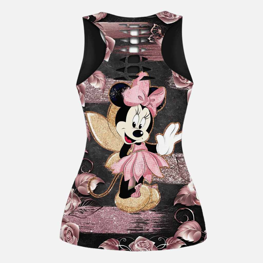 Little Pink Mouse Ears - Personalized Hollow Tank Top and Leggings