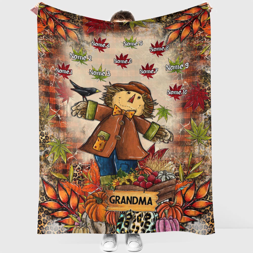 Grandma - Personalized Fall Grandma Blanket