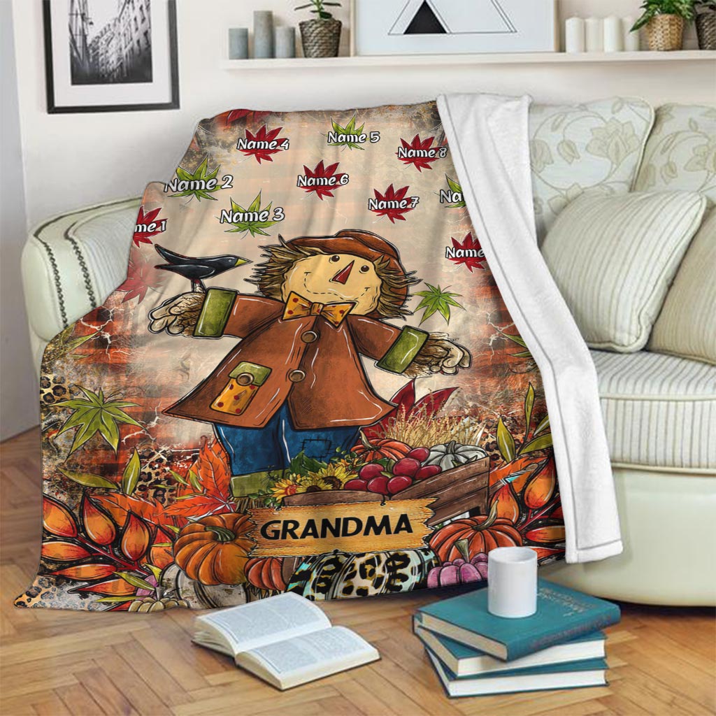 Grandma - Personalized Fall Grandma Blanket