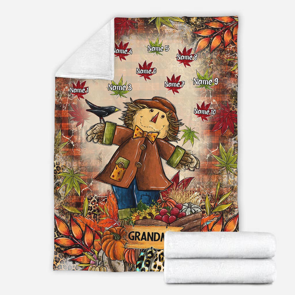 Grandma - Personalized Fall Grandma Blanket