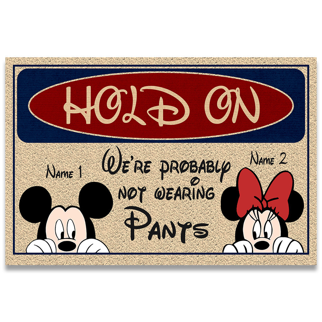 Hold On - Personalized Couple Mouse Doormat