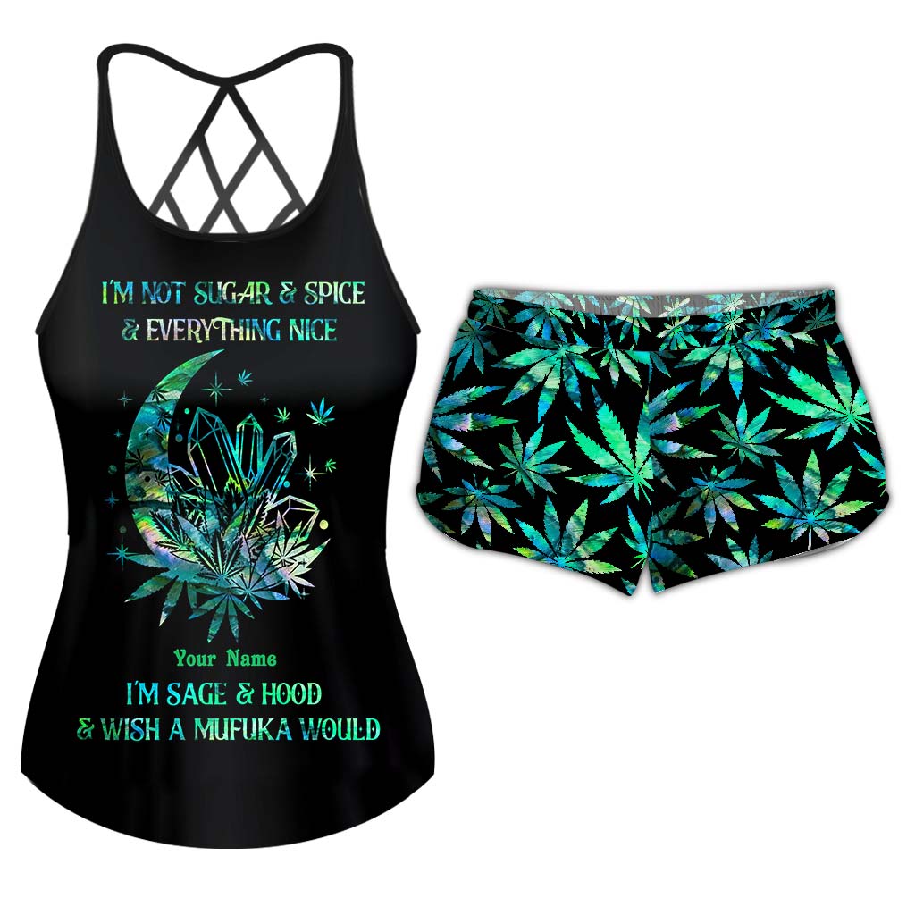 I'm Not Sugar And Spice - Personalized Weed Cross Tank Top and Women Shorts