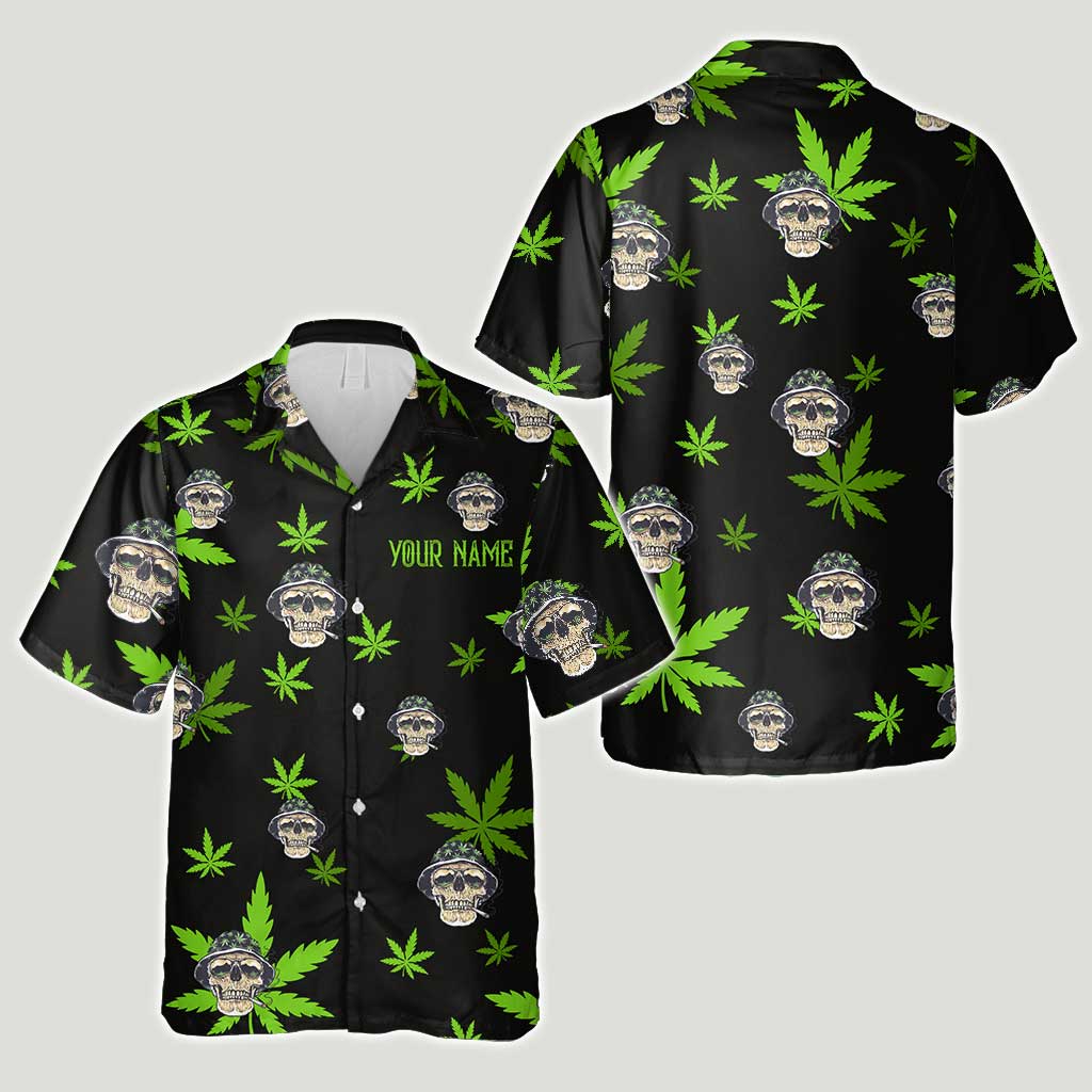 Skull Get High - Personalized Weed Hawaiian Shirt