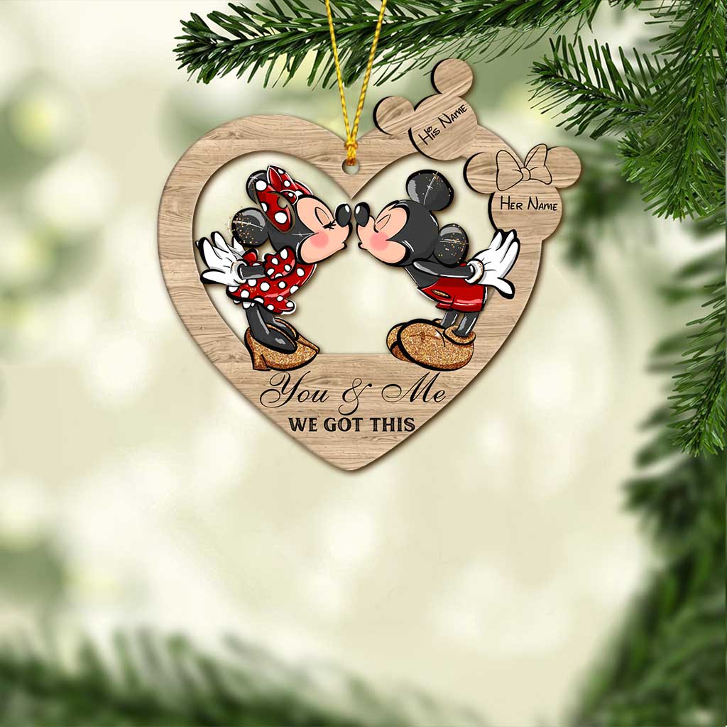 You & Me - Personalized Christmas Mouse Ornament (Printed On Both Sides)