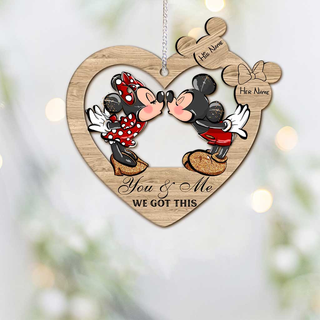 You & Me - Personalized Christmas Mouse Ornament (Printed On Both Sides)