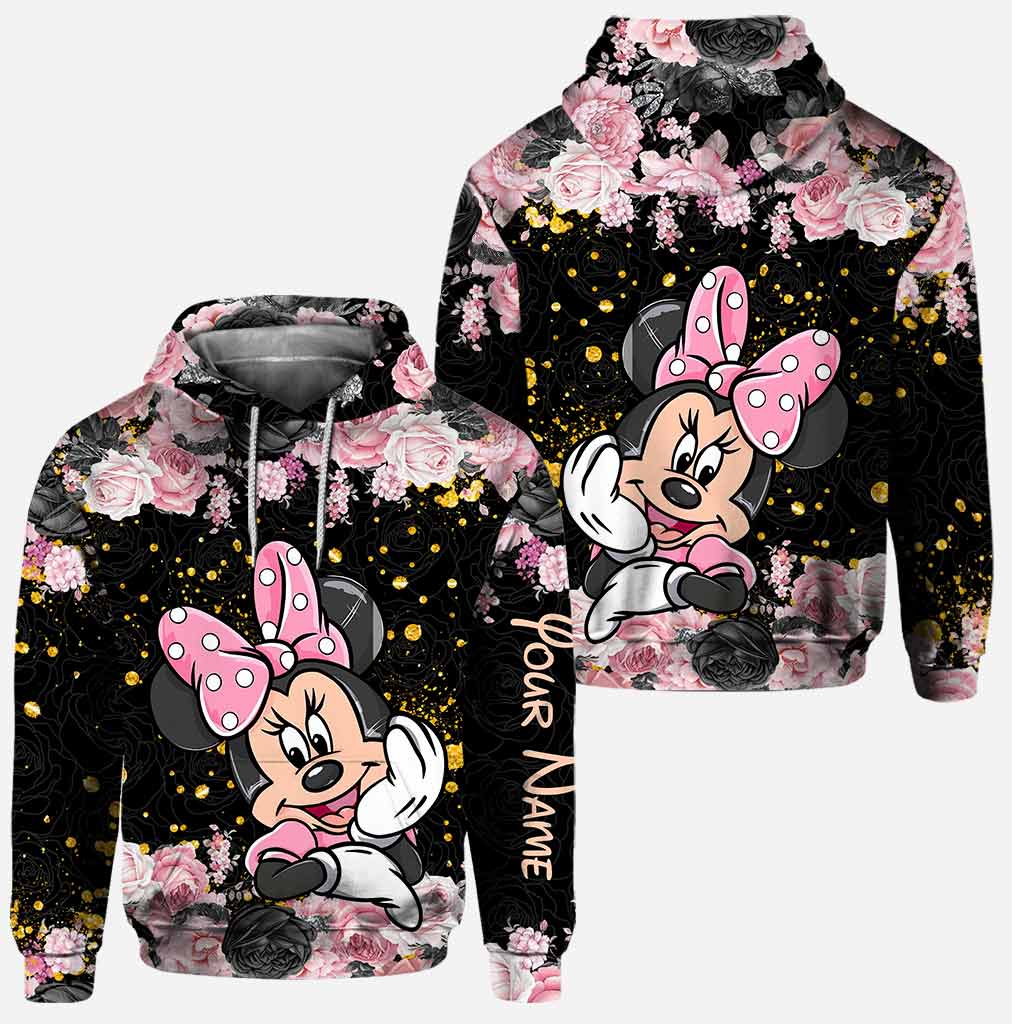 Black Pink Mouse Ears - Personalized Hoodie and Leggings