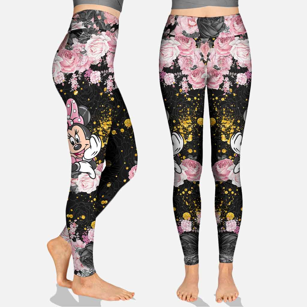 Black Pink Mouse Ears - Personalized Hoodie and Leggings