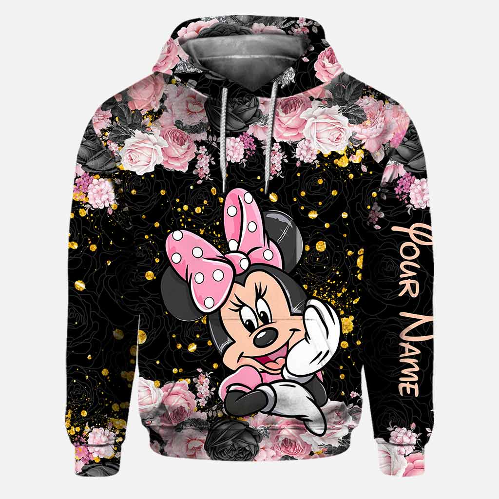 Black Pink Mouse Ears - Personalized Hoodie and Leggings