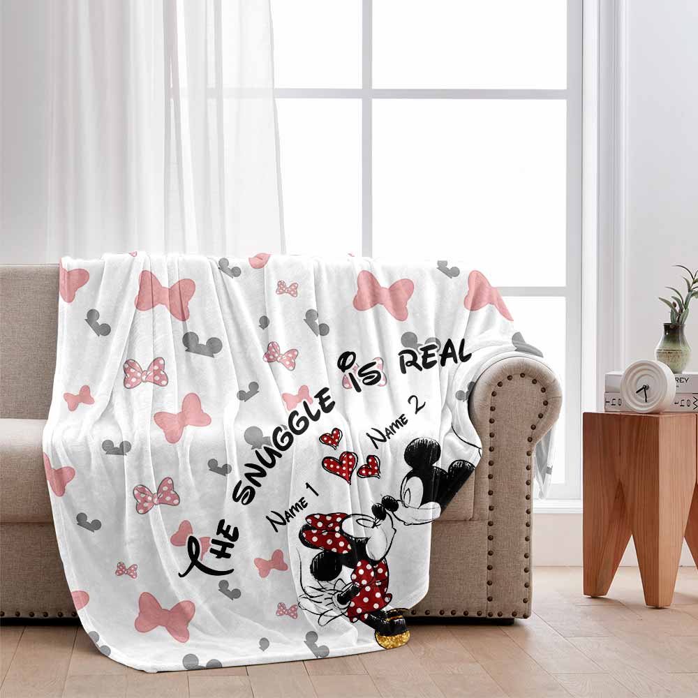 The Snuggle Is Real - Personalized Couple Mouse Blanket