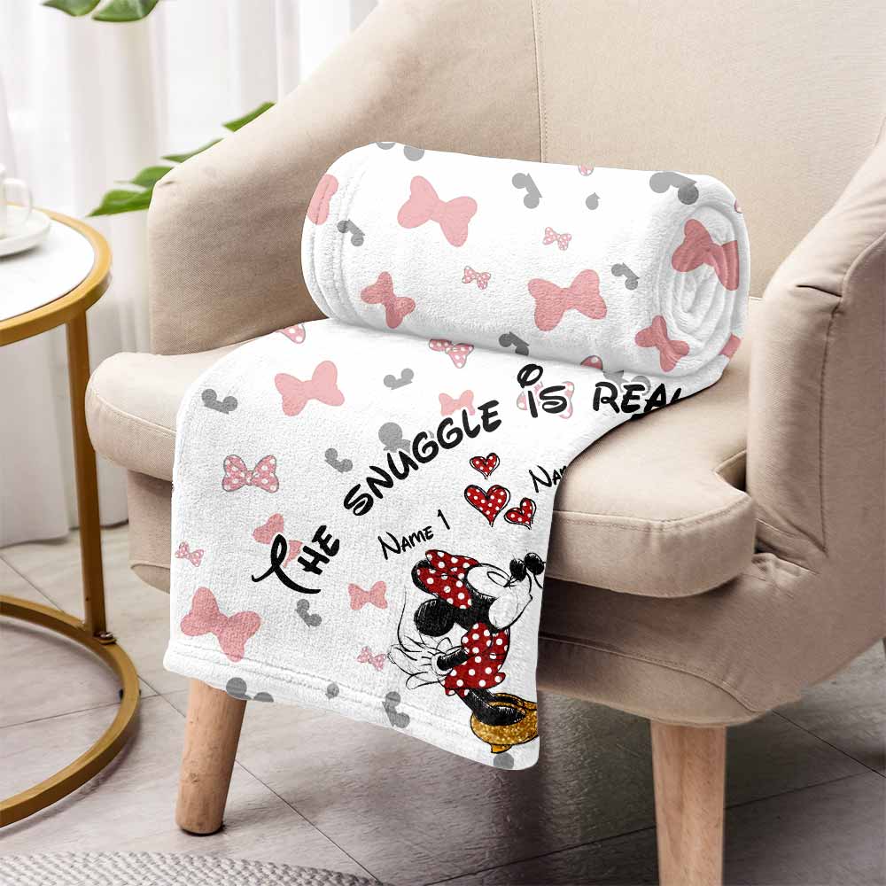 The Snuggle Is Real - Personalized Couple Mouse Blanket