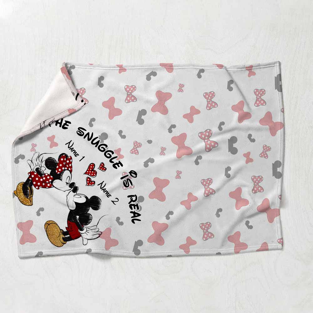 The Snuggle Is Real - Personalized Couple Mouse Blanket