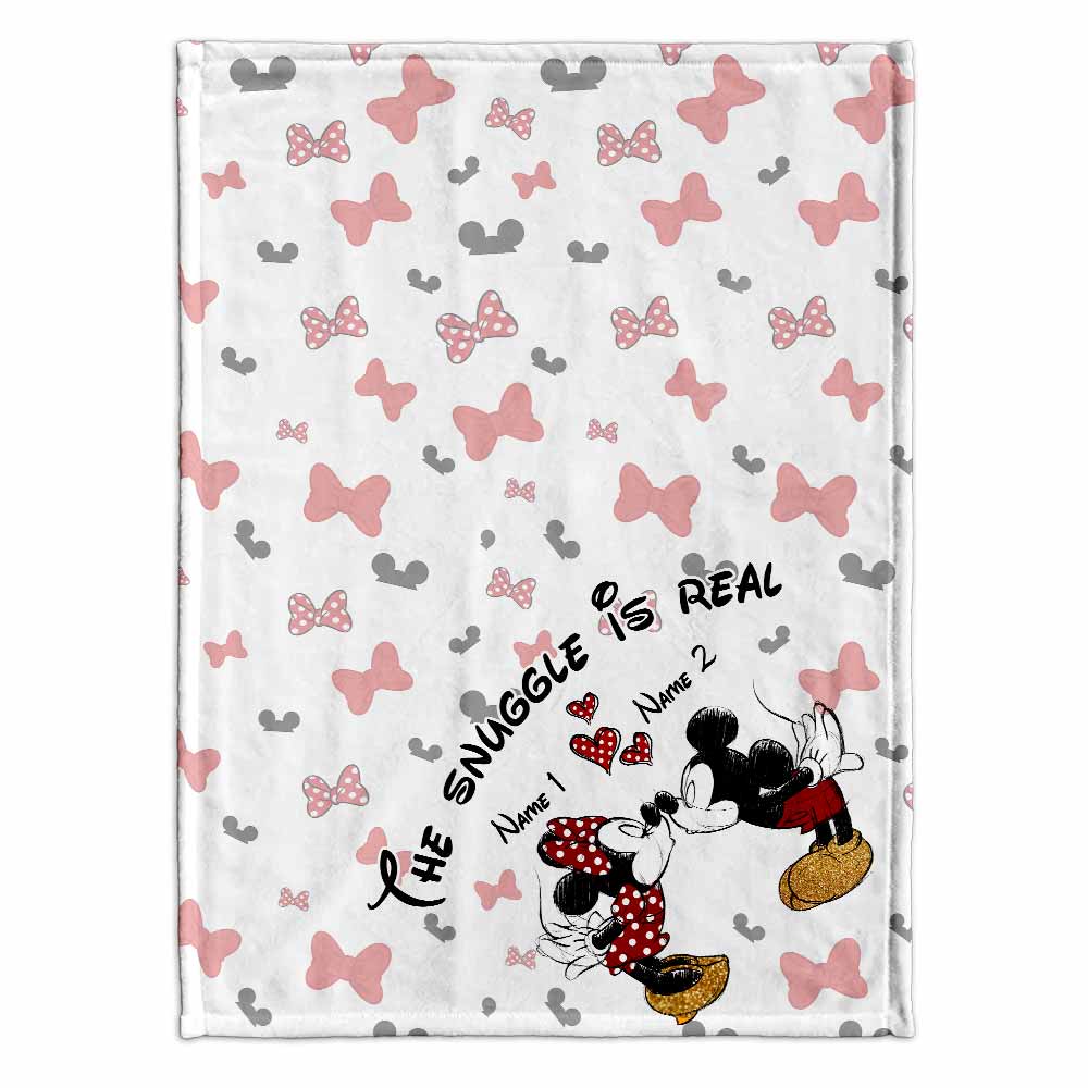The Snuggle Is Real - Personalized Couple Mouse Blanket