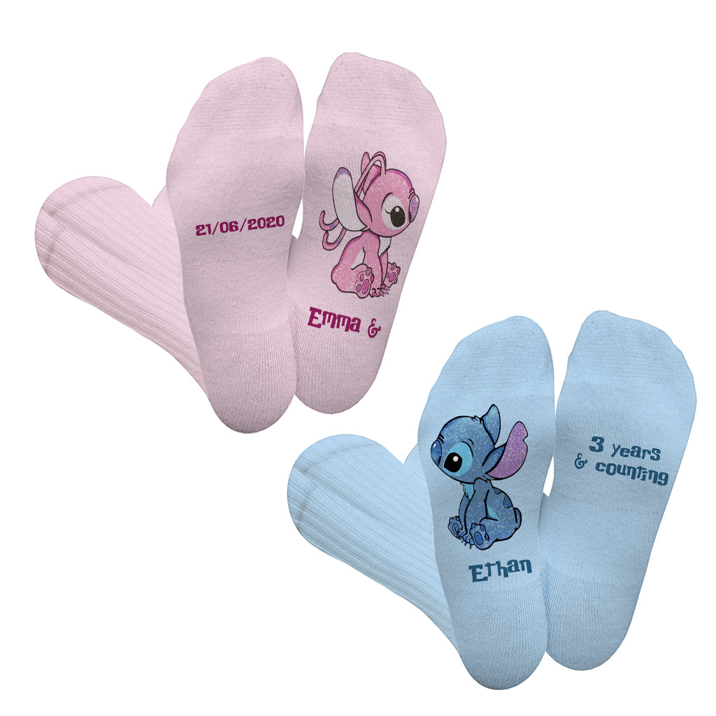 Cute Couple - Personalized Ohana Socks