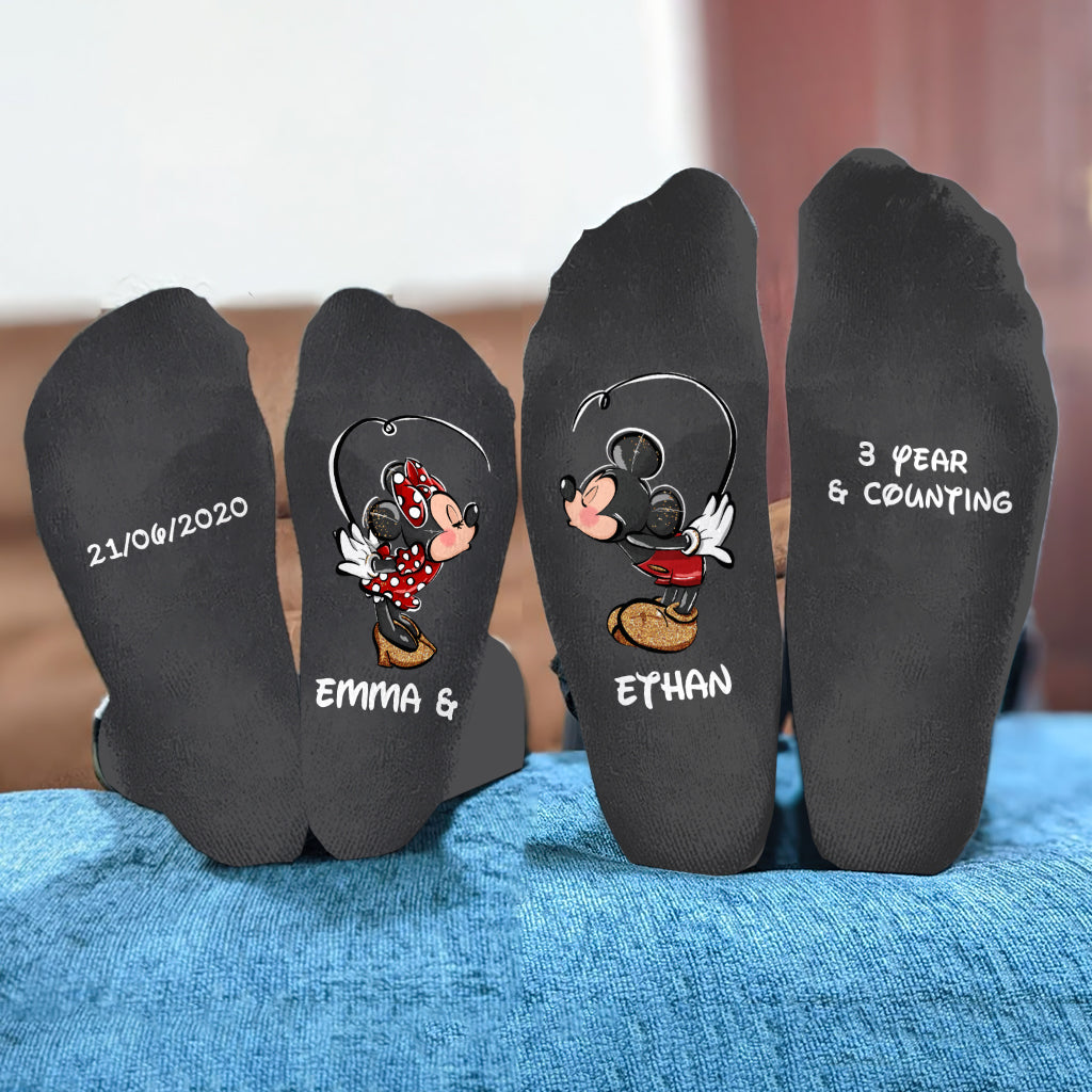 Mouse Ears Couple - Personalized Mouse Socks