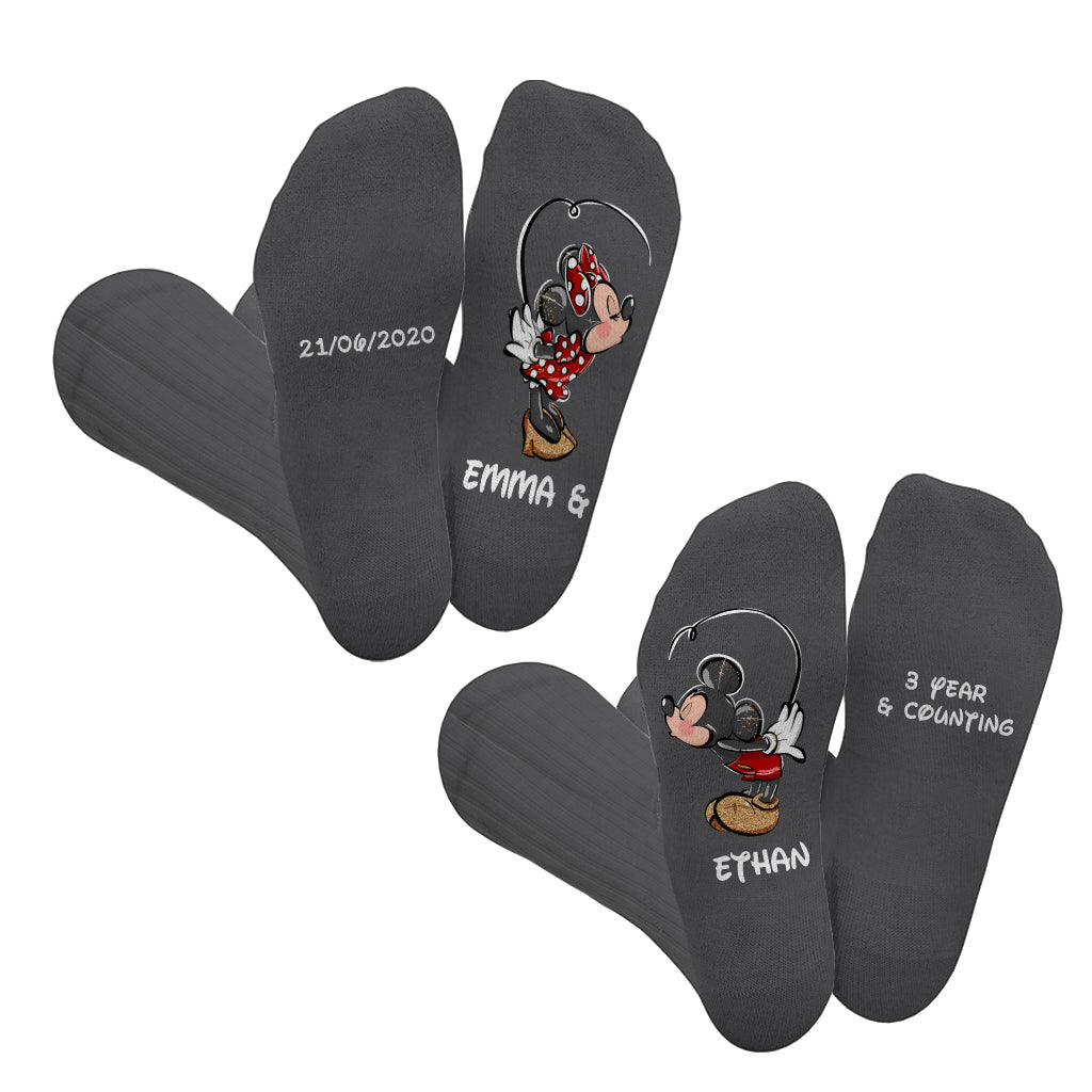 Mouse Ears Couple - Personalized Mouse Socks