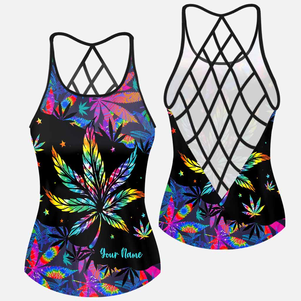 High Life - Personalized Weed Cross Tank Top and Women Shorts