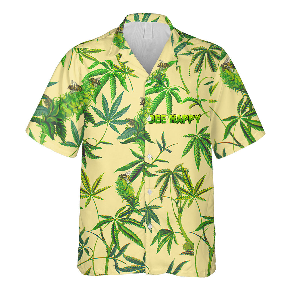 Bee Happy - Weed Hawaiian Shirt