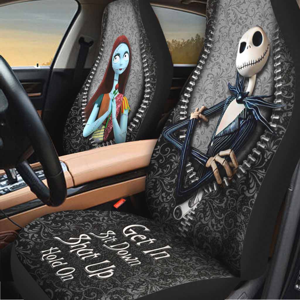 Get In Sit Down Shut Up Hold On - Nightmare Seat Covers With Leather Pattern Print