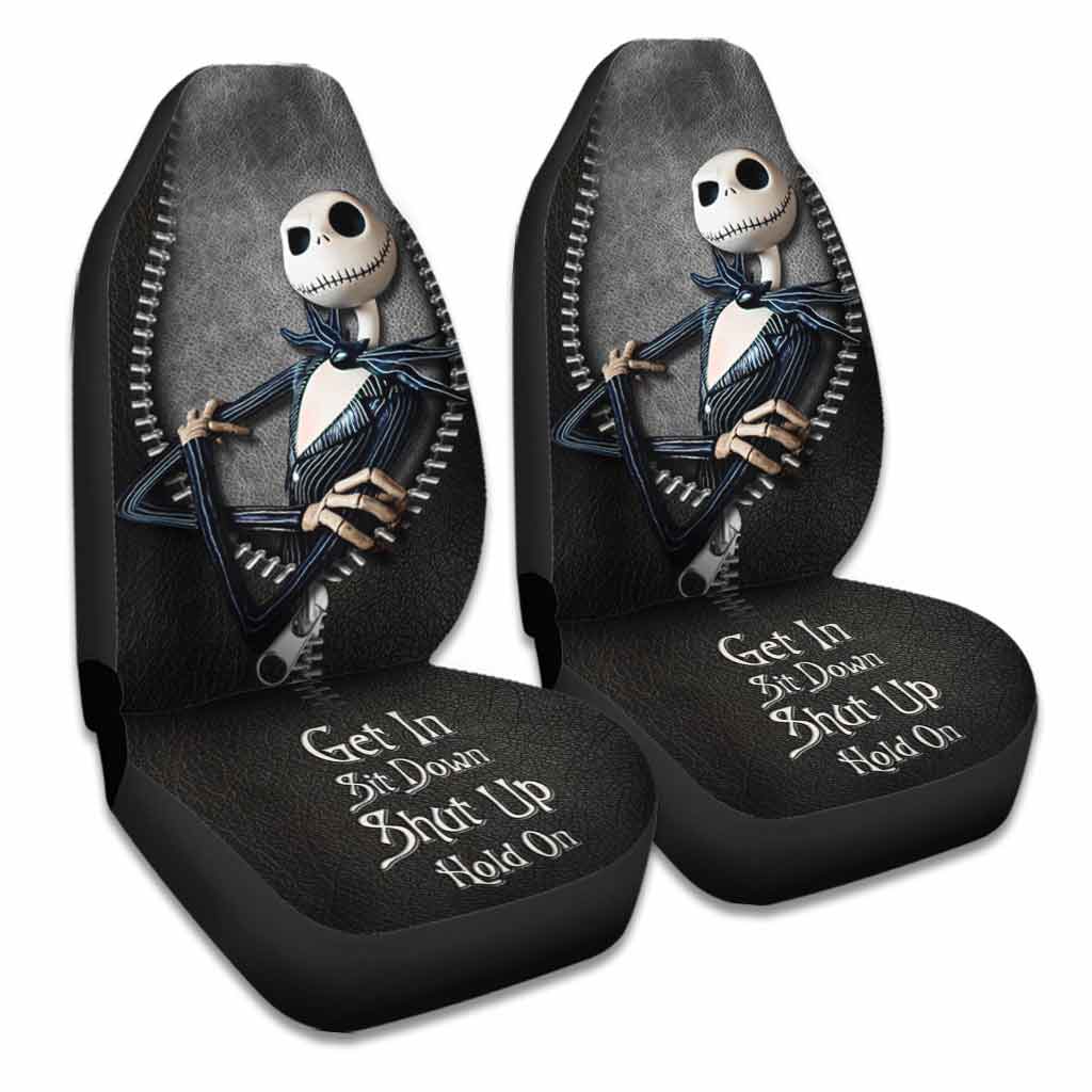 Get In Sit Down Shut Up Hold On - Nightmare Seat Covers With Leather Pattern Print