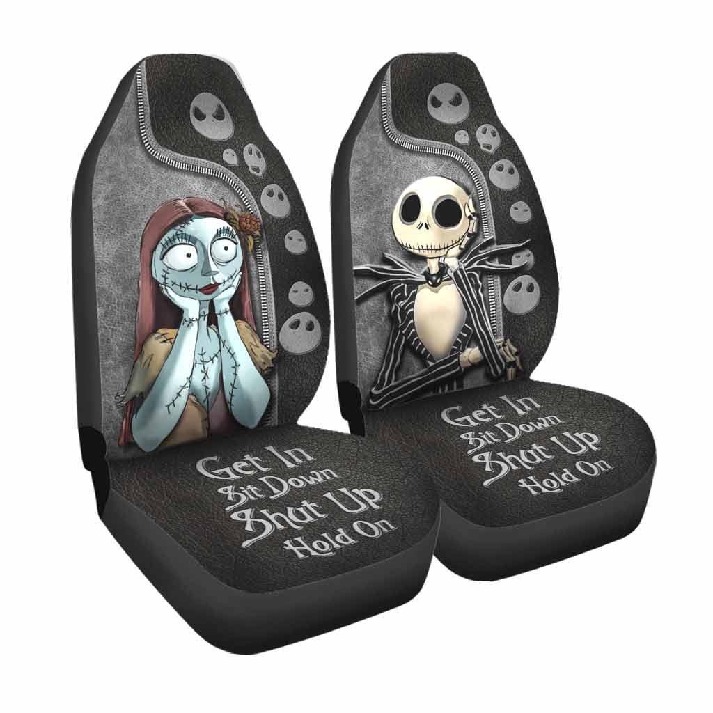 Get In Sit Down Shut Up Hold On - Nightmare Seat Covers With Leather Pattern Print