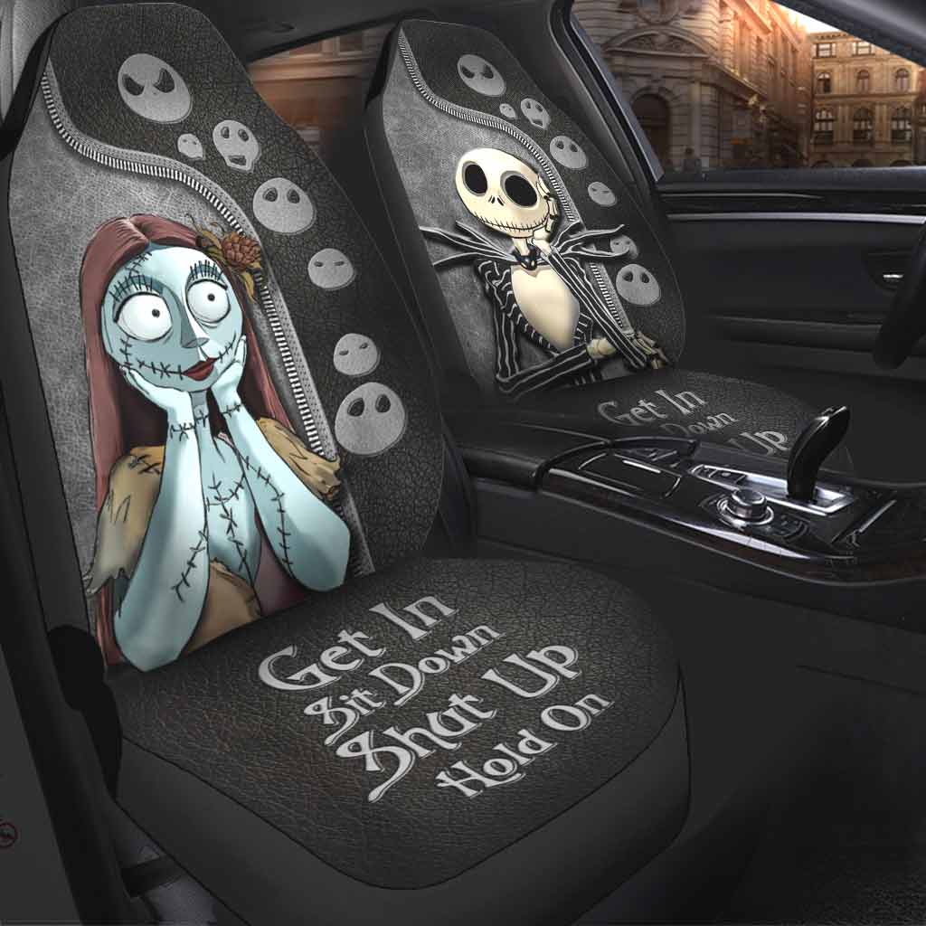 Get In Sit Down Shut Up Hold On - Nightmare Seat Covers With Leather Pattern Print