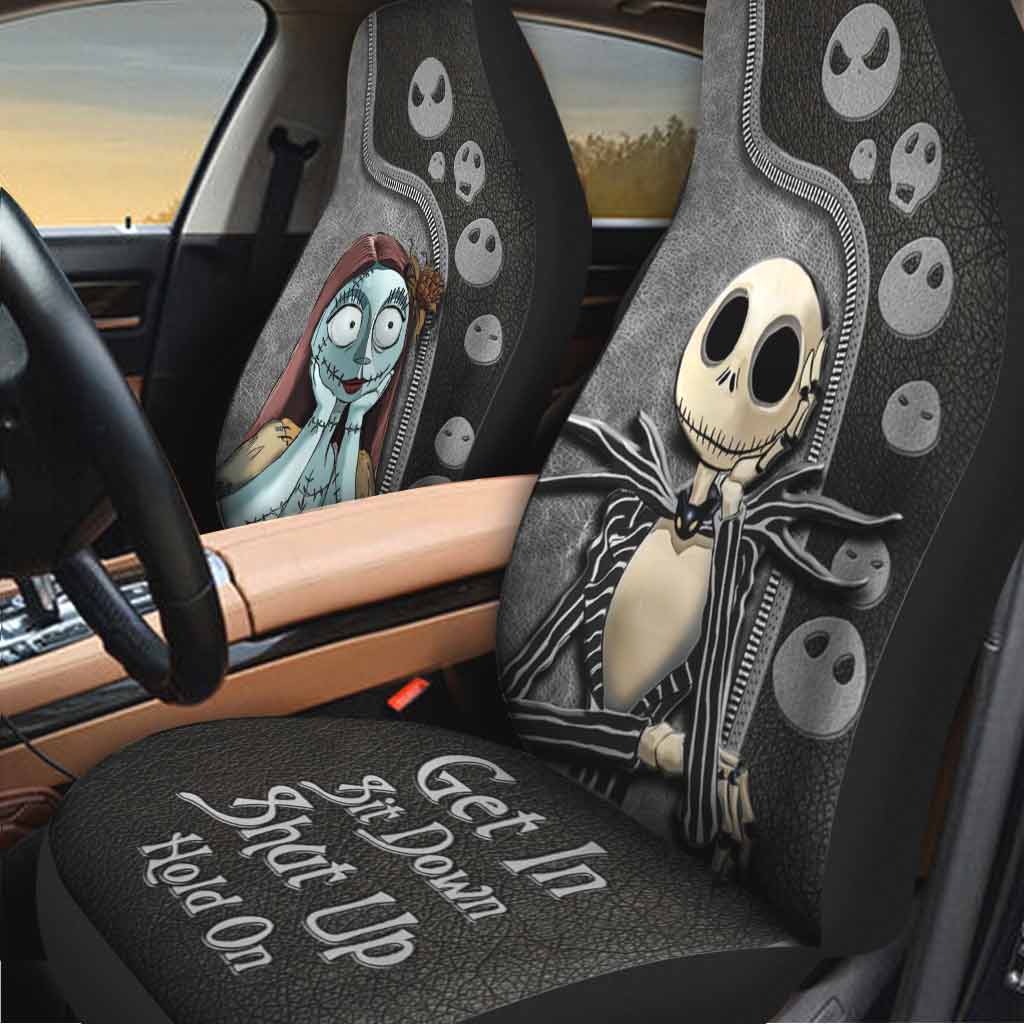 Get In Sit Down Shut Up Hold On - Nightmare Seat Covers With Leather Pattern Print